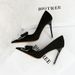 9511-H7 European And American Sexy Nightclub Ultra-high Heel Women's Shoes, Stiletto Heel, Suede, Shallow Mouth, Pointed_vogvips.com