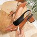 Pointy back strap bag head after empty women sandals new color contrast chunky heels_vogvips.com