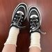 2026 Style Toe Round Spring New Black And White Panda Sneakers For Women Versatile Lace-up Thick Sole_vogvips.com