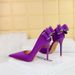 626-H36M European And American Style Party High Stiletto Heels Shallow Pointed Toe Side Hollow Rhinestone Back Bow_vogvips.com