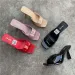 Elegant Girls High Heel Sandals Slippers .stiletto Heel,square Toe Casual Party Summer Women Mules Heels Shoes_vogvips.com