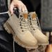 Men's Genuine Leather Mid-Calf Work Boots - Rugged & Stylish Unisex Martin Boots For Casual Wear_vogvips.com