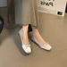 Satin Square Head Ballet Shoes Women's Spring And Summer Versatile Niche Bow Light Mouth Ladyshoes Evening Breeze Gentle Shoes_vogvips.com