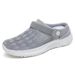 Women's Flying Woven Breathable Single Shoes Bag Head Half Tray Casual Shoes Women's Shoes Mesh Slippers_vogvips.com