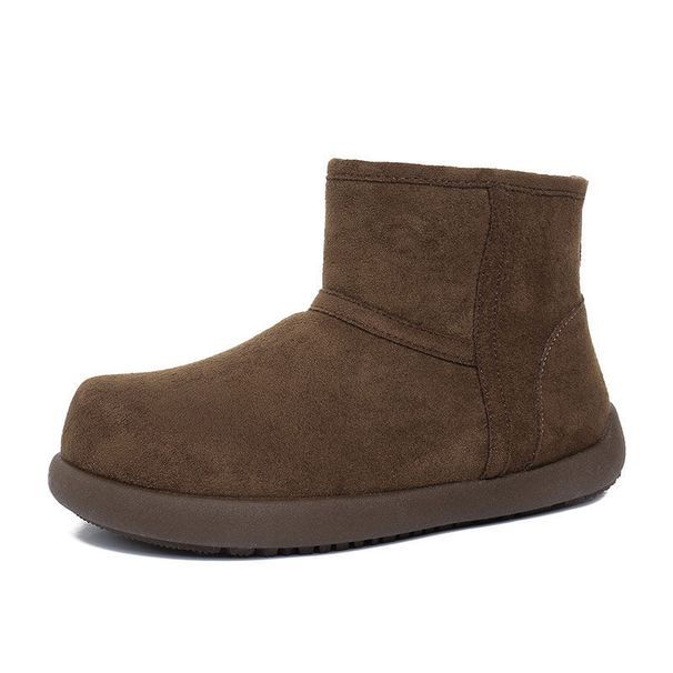 Snow Boots Women's Fur Integrated Fleece Thickened Bread Shoes Warm Cotton Shoes Women_vogvips.com