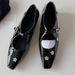 Sheepskin Version Square Toe Heightened Silver Mary Jane Shoes For Women Rhinestone Flower One Strap Shallow Mouth Shoes_vogvips.com