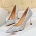 0755-A6 Fashion Sexy Banquet Thin High Heel Shallow Mouth Pointed Sequin Women's Wedding Single Shoes_vogvips.com