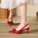 MTX 2025 Spring New Fashion Sandals For Women, Thin Heel, Comfortable Slip-On, Closed Toe, Rubber Bowknot Pointed Toe_vogvips.com