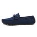 Men's Simple Single Shoes Casual Work Shoes New Microfiber Leather Suede Rubber Sole Pure Handmade Bean Shoes_vogvips.com