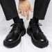 Spring Work New Business Waterproof Black Leather Chef Men's Korean Versatile Thick Board Shoes_vogvips.com