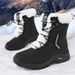 Fleece-Lined Snow Boots Waterproof Thickened Ski Winter Warm Cross-Border Hot-Selling Women's Fashion Versatile New_vogvips.com