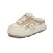 Half Tray White Shoes Female Student Mesh Breathable Heightening Shoes Casual Board Shoes_vogvips.com