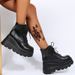 Gothic Platform Boots For Women - Chunky Heel Winged Demonias Style Punk Ankle Boots With Metal Details_vogvips.com