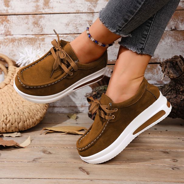 Spring/Autumn Sneakers Women Running Shoes Outdoor Breathable Lace-up Thick Bottom Casual Comfortable Shoe Large Size_vogvips.com