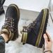 BUFFNY Men's Winter Snow Boots Waterproof Insulated Lined Hiking Shoes For Outdoor Cold Weather Black/Green_vogvips.com