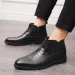 Winter Fashion Chelsea Ankle Boots Mens Pointed Alligator Pattern Casual Shoes High Tops Zapatos Hombre 251113_vogvips.com