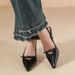 French Retro Pointed Toe Mary Jane Pumps - Elegant Black Closed-Toe Heels For Women Vintage Chunky Low Block Heel Dress Shoes_vogvips.com