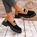Foreign Trade Large Size Loafers Women Spring Autumn New Shoes British Style Suede European And American Thick Sole_vogvips.com