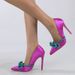 Cross-border Foreign Trade Fashion Rhinestone Bow Pointed Toe High-heeled Shoes For Women, Thin Heel, Shallow Cut,_vogvips.com