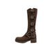 Cow Suede Miu Home Retro Knight Belt Buckle High Tube Over-the-Knee Long Brown Western Cowboy Boots_vogvips.com