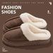 High-End For Couples, Autumn Winter Indoor Cotton Slippers, Non-Slip Thick Sole, Furry And Warm Couples Slippers_vogvips.com