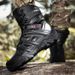 Outdoor Hiking Shoes Men Lace-up High-top Anti-slip Thick-soled Combat Boots Men Breathable Shock-absorbing Casual Sports Shoes_vogvips.com