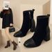 Autumn Winter Hot Selling Martin Boots Women's High Ing New Plush Thick Heel Short Boots, Square Toe European And_vogvips.com