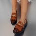 Women's Slip-On Casual Loafers Color Block Fleece Lined Brown Soft Leather Platform Soles British Style_vogvips.com