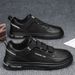 Euro Step Summer Breathable White Flat Men's Casual Leather Versatile Laceless Sports Trendy Shoes_vogvips.com