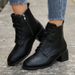 Plus Size Chunky Heel Martin 2024 Autumn Winter New British Style Fashion Short Boots For Women_vogvips.com