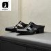 Men Half Slipper 5CM High Heels Slid Luxury Loafers Fashion Zapatillas Hombre Casual Sho Sapato Social Masculino_vogvips.com