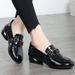 Patent Leather Loafers Low Heel Small Leather Shoes Women's Soft Sole Soft Surface Flat Sole Shoes Women's Shoes_vogvips.com