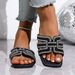 Spring/Summer New Rhinestone Flat Sandals For Women, Fashionable Square-Toed Slide Sandals, Large_vogvips.com