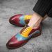 Euro Step Large Size Casual 2025 Summer New Brogue Men's Fashion Pointed Toe Small Leather Shoes Men_vogvips.com