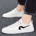 Men's Shoes Little White Shoes Flat Skateboard Shoes Men's Casual Student Microfiber Leather Surface_vogvips.com