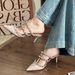 Heels Sandals Women Chunky Heel Pumps V Alentino Rivet Sandals Nude Patent Leather Studded Pointed Toe Stiletto Heel Mules For Women New Slip On Back_vogvips.com