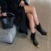 Women's Shoes Short Boots For Women New Black And Gold Stiletto High Heel Boots Metal Head Fashion Boots_vogvips.com