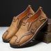 Hot Selling Handmade Stitched Sole Casual Leather Outdoor Slip-On Loafers Driving Men's Shoes_vogvips.com