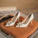 B Temperament European Style Pointed Rivet Bow High Heels Women Slim End Versatile Single Shoes For_vogvips.com