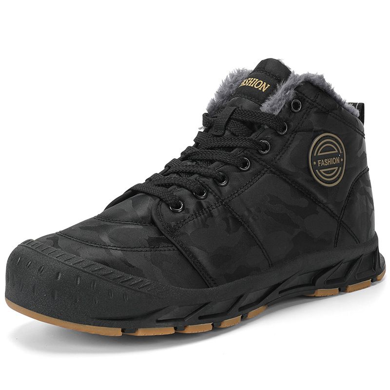 Winter New Warm And Plush Thick Cotton Shoes, Cross-border Low Top Short Boots For Men, Oversized Snow Boots_vogvips.com