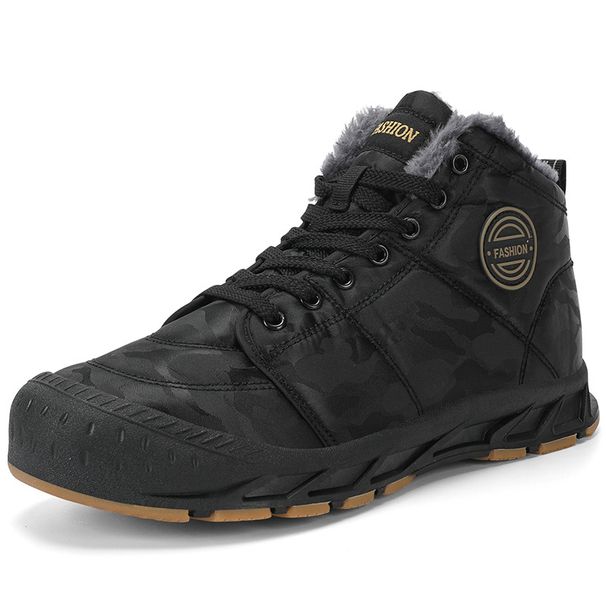 Winter New Warm And Plush Thick Cotton Shoes, Cross-border Low Top Short Boots For Men, Oversized Snow Boots_vogvips.com
