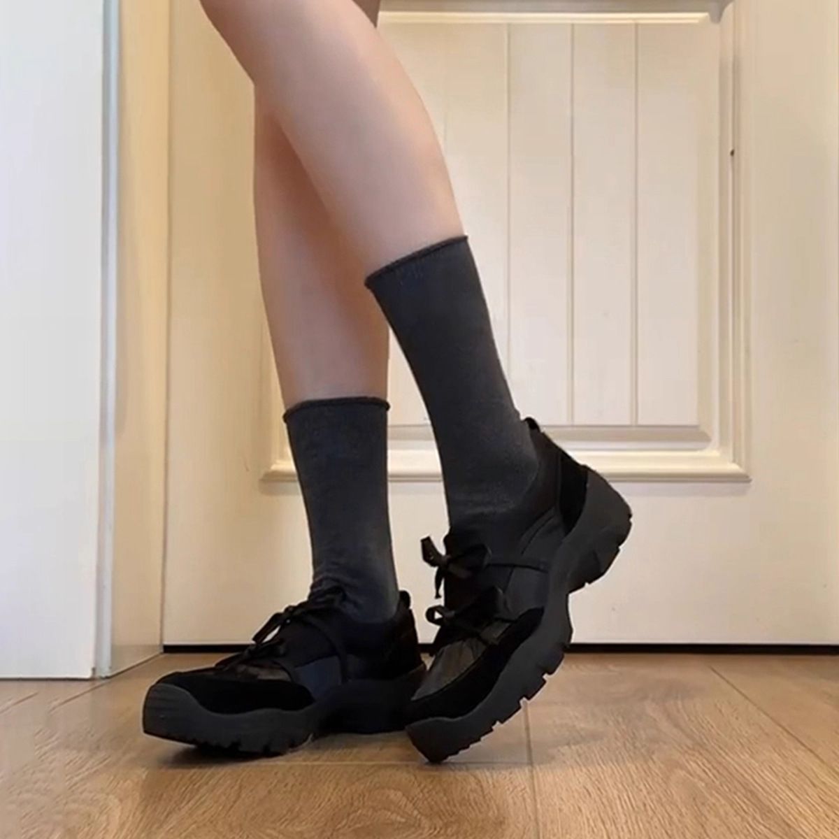 Thick-Soled Non-Slip Bow Mary Jane For Women Autumn New Fashion Versatile Slip-On Small Single Shoes Trendy_vogvips.com