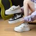 Minimalist White Canvas Sneakers - Street Style Shoes (Breathable & Comfortable, Everyday Wear) - BK6906_vogvips.com