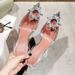 2024 New Summer Water Diamond Sun Buckle Headed Popular On The Internet, Same Size Pointed Transparent High Heel Sandals_vogvips.com