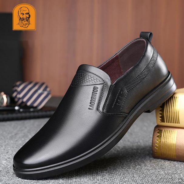 Euro Step Old Man Head Men's Autumn Slip-On Genuine Business Casual Soft Sole Dad One-Push Leather Shoes 117052_vogvips.com