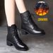 Women's Martin 2022 New Fashion British Style Soft Leather Mid-Heel Chunky Heel Versatile Short Boots Self-Sale_vogvips.com