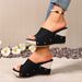 Cross-border Plus-size Wedge Heel Cross-strap For Women, 2025 Summer New Model, Women's Velcro Sandals In Stock,_vogvips.com