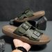 Summer Men Women's Flip Flops Outdoor Anti-slip Fashionable Retro Buckle Thick Bottom Sandals Beach Shoes Slip-On PVC_vogvips.com