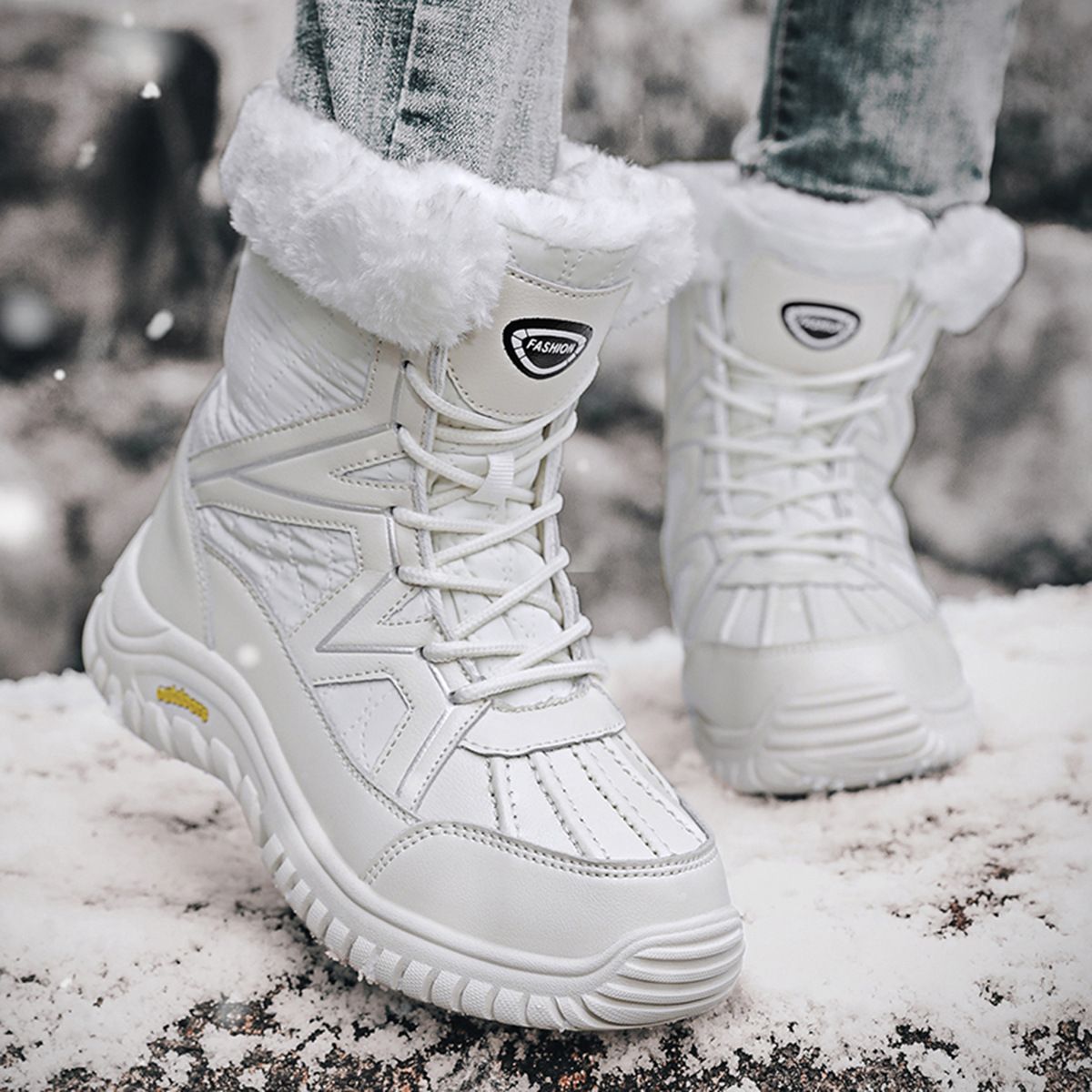 Snow Boots With Fleece Sports Boots For Women, Outdoor Snow And Anti Slip Shoes For Women_vogvips.com