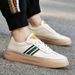 Men's Leather Shoes Irst Layer Cowhide Sot Sole White Shoes Sports Leisure Breathable Board Shoes_vogvips.com